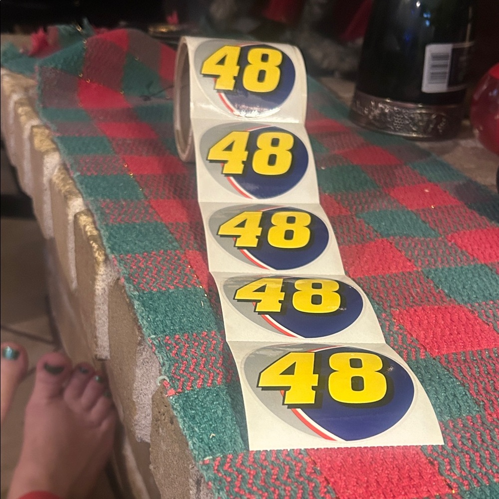 Roll of 30 Jimmy Johnson Number 48 Stickers
